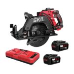SKIL 2x20V PWR CORE 20 Kit de sierra circular sin escobillas de 7-1/4 pulgadas con mango trasero incluye dos baterías de