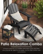 Juego de 2 Sillas Adirondack Plegables GREENVINES HT-OC-AD HDPE Negro con Portavasos 30x34.7x35 Pulgadas