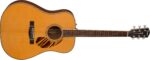 Fender Paramount PD-220E Dreadnought - Guitarra acústica (2 años de garantía, natural, con estuche)