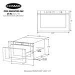 COSMO COS-12MWDSS-NH 24 pulg. Colección Haven 1.2 pies cúbicos Microondas Integrado con Cajón, Controles Táctiles, Rejil