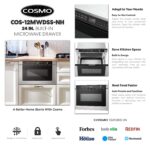 COSMO COS-12MWDSS-NH 24 pulg. Colección Haven 1.2 pies cúbicos Microondas Integrado con Cajón, Controles Táctiles, Rejil