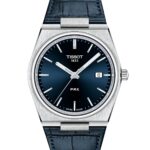 Reloj Tissot PRX T1374101604100 Cuarzo Caja Acero Inoxidable 316L Correa de Cuero Azul 40mm