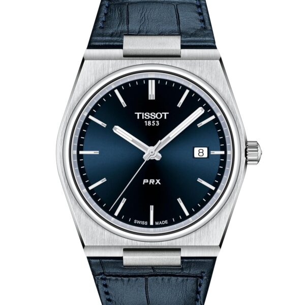 Reloj Tissot PRX T1374101604100 Cuarzo Caja Acero Inoxidable 316L Correa de Cuero Azul 40mm