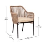 Juego de 2 Sillas Apilables Flash Furniture Kallie SDA-AD892006-NAT-2-GG Marco de Aluminio Negro Asiento Tejido Natural