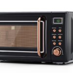 SIMOE - Horno de microondas compacto, microondas retro para encimera, 0.7 pies cúbicos, 700 W con 8 juegos de cocción au