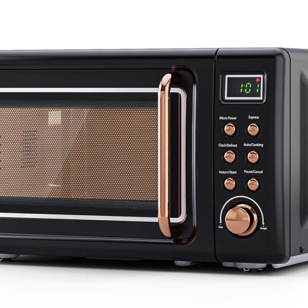 SIMOE - Horno de microondas compacto, microondas retro para encimera, 0.7 pies cúbicos, 700 W con 8 juegos de cocción au