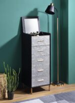 Armario para Joyas Acme Furniture Myles AC01167 17 pulgadas de largo x 16 pulgadas de ancho x 45 pulgadas de alto Negro
