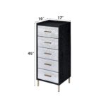 Armario para Joyas Acme Furniture Myles AC01167 17 pulgadas de largo x 16 pulgadas de ancho x 45 pulgadas de alto Negro