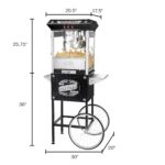 Paducah Máquina de palomitas de maíz con carrito – Máquina de palomitas de maíz de 3 galones – Hervidor de 8 onzas, cajó