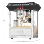 Lincoln Máquina de palomitas de maíz, 8 onzas, con hervidor de acero inoxidable, bandeja de rechazo, luz de calentamient
