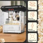 Lincoln Máquina de palomitas de maíz, 8 onzas, con hervidor de acero inoxidable, bandeja de rechazo, luz de calentamient