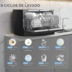 COMFEE' Lavavajillas de encimera, lavavajillas portátil Energy Star, 6 servicios de mesa y 8 programas de lavado, veloci