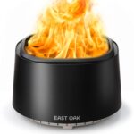 Fogata East Oak WFP22006 Acero Inoxidable 29.53 Pulgadas Sin Humo con Póker y Cenicero Extraíble