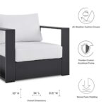 Juego de Sillones Modway Tahoe EEI-5751-GRY-WHI 2 Piezas Aluminio Gris y Blanco