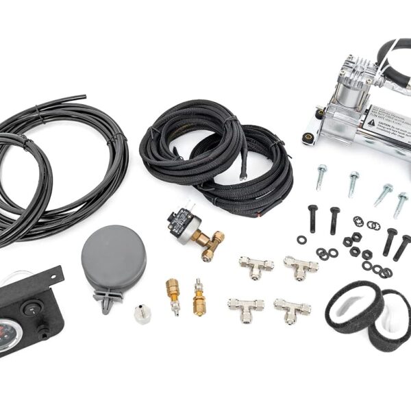 Compresor de Bolsa de Aire a Bordo Rough Country 10100 con Manómetro 12 Volts 1.03 CFM Plateado