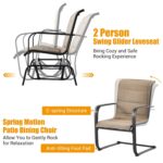 Juego de Muebles de Exterior Tangkula AM5251HM 4 Piezas Marrón Acero Vidrio Templado