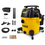 DEWALT Aspiradora de tienda de 10 galones en húmedo y seco, aspiradora de polietileno en seco de 5.5 HP con accesorios,