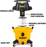 DEWALT Aspiradora de tienda de 10 galones en húmedo y seco, aspiradora de polietileno en seco de 5.5 HP con accesorios,