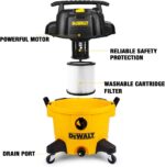 DEWALT Aspiradora de tienda DXV09PZ de polietileno de 9 galones para taller/lugar de trabajo, color amarillo