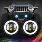 Luz Antiniebla XK Glow XK042010-B LED RGBW Redonda para Jeep Impermeable