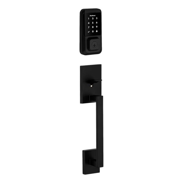 Cerradura Inteligente Kwikset Halo con Juego de Manijas San Clemente Wi-Fi Pantalla Táctil Negro Mate