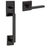 Cerradura Inteligente Kwikset Halo con Juego de Manijas San Clemente Wi-Fi Pantalla Táctil Negro Mate