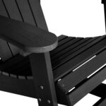 Juego de 2 Mecedoras Adirondack Flash Furniture Savannah JJ-C14705-BK-2-GG Poliestireno Negro para Exterior Capacidad 35