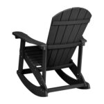 Juego de 2 Mecedoras Adirondack Flash Furniture Savannah JJ-C14705-BK-2-GG Poliestireno Negro para Exterior Capacidad 35
