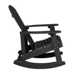 Juego de 2 Mecedoras Adirondack Flash Furniture Savannah JJ-C14705-BK-2-GG Poliestireno Negro para Exterior Capacidad 35
