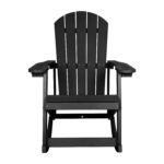 Juego de 2 Mecedoras Adirondack Flash Furniture Savannah JJ-C14705-BK-2-GG Poliestireno Negro para Exterior Capacidad 35