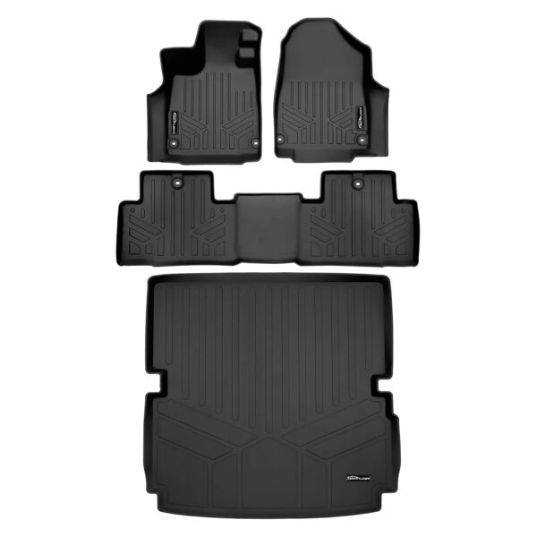 Juego de Alfombrillas SMARTLINER SA0581 B0581 D0581 2 Filas y Forro de Carga para Acura MDX Color Negro