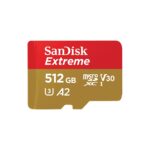 Tarjeta de Memoria SanDisk Extreme microSDXC UHS-I 512 GB con Adaptador Hasta 190 MB/s C10 U3 V30 A2