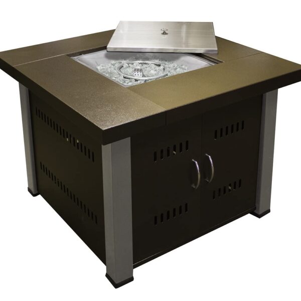 Calefactor de Patio HILAND GS-F-PCSS-CV Cuadrado Acero Inoxidable Acabado Bronce 40000 BTU