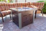 Calefactor de Patio HILAND GS-F-PCSS-CV Cuadrado Acero Inoxidable Acabado Bronce 40000 BTU