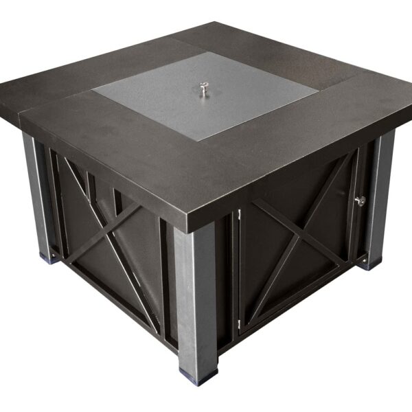 Calefactor de Patio HILAND GSF-DGHSS-CV Bronce Martillado Acero Inoxidable Cuadrado 40000 BTU con Cubierta