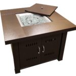 Calefactor de Patio HILAND GS-F-PC-CV Bronce Martillado Acabado Antiguo 40000 BTU con Cubierta