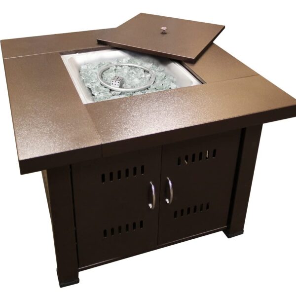 Calefactor de Patio HILAND GS-F-PC-CV Bronce Martillado Acabado Antiguo 40000 BTU con Cubierta