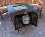 Calefactor de Patio HILAND GS-F-PC-CV Bronce Martillado Acabado Antiguo 40000 BTU con Cubierta