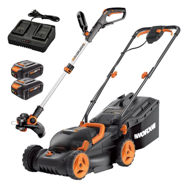 Combo Cortacésped y Recortadora WORX WG934 40V 14 pulgadas y 20V GT 3.0 con 2 Baterías 4.0Ah