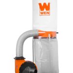 WEN DC1300 - Colector de polvo para carpintería de 1,300 CFM, 14 amperios, 5 micrones, con bolsa de recolección de 50 ga
