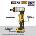 DEWALT Kit de cortador de alambre MAX XR de 20 V, corta acero al carbono y alambre de acero inoxidable, inalámbrico, bat