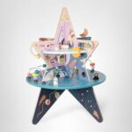 Centro de Actividades de Madera Manhattan Toy Celestial Star Explorer Modelo 162590 Dos Pisos con Cuentas Giradores y Pl