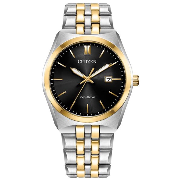Reloj Citizen Corso BM7334-58E Eco-Drive Acero Inoxidable Dos Tonos Esfera Negra Resistente al Agua 100 Metros