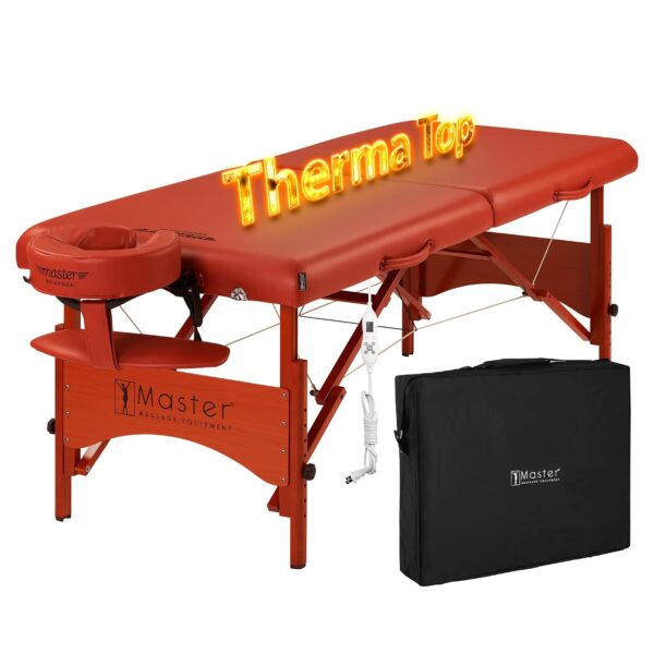 Mesa de Masaje Portátil Master Massage Fairlane Therma-Top 26283U con Calefacción 28 Pulgadas Canela