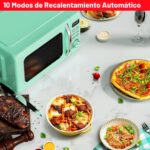 Galanz GLCMKZ07GNR07 - Horno microondas retro , funciones de cocción y recalentamiento automáticos, descongelación e ini