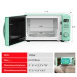 Galanz GLCMKZ07GNR07 - Horno microondas retro , funciones de cocción y recalentamiento automáticos, descongelación e ini