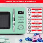 Galanz GLCMKZ07GNR07 - Horno microondas retro , funciones de cocción y recalentamiento automáticos, descongelación e ini