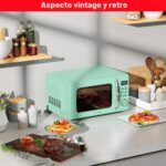 Galanz GLCMKZ07GNR07 - Horno microondas retro , funciones de cocción y recalentamiento automáticos, descongelación e ini