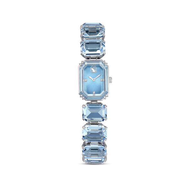 Reloj Swarovski Millenia 5729722 cristales de corte octágono azul centro de cristal de zafiro detalles de acero inoxidab