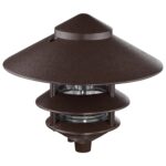 Luz de Camino Nuvo Lighting SF76/637/04 Pagoda 3 Niveles Capucha Grande Bronce Antiguo Paquete de 4